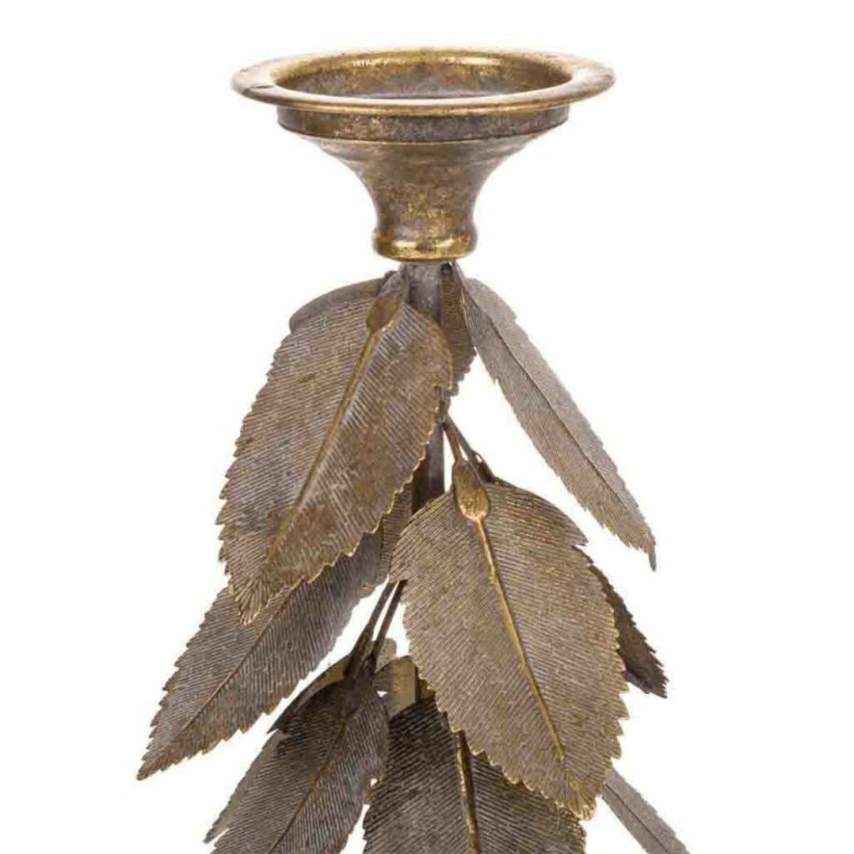 Ljusstake Alexandra House Living Gyllene Järn 19 x 43 x 19 cm Blad - 4