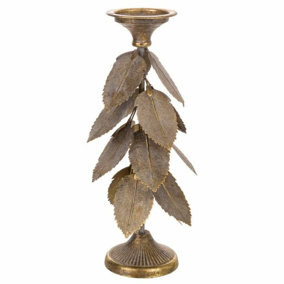 Ljusstake Alexandra House Living Gyllene Järn 19 x 43 x 19 cm Blad - 3