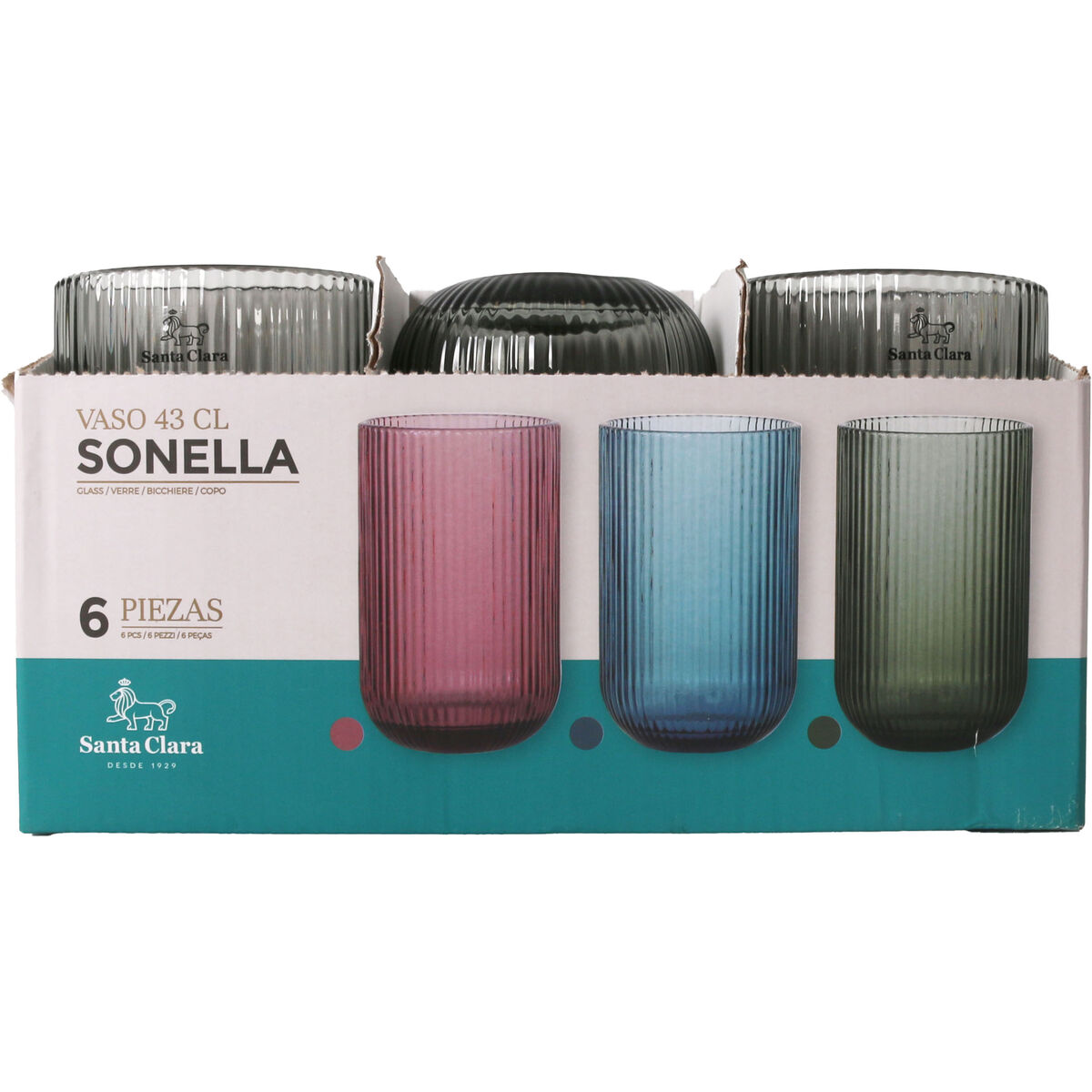 Glas för vatten Santa Clara Sonella Grön 430 ml (36 antal) - 2