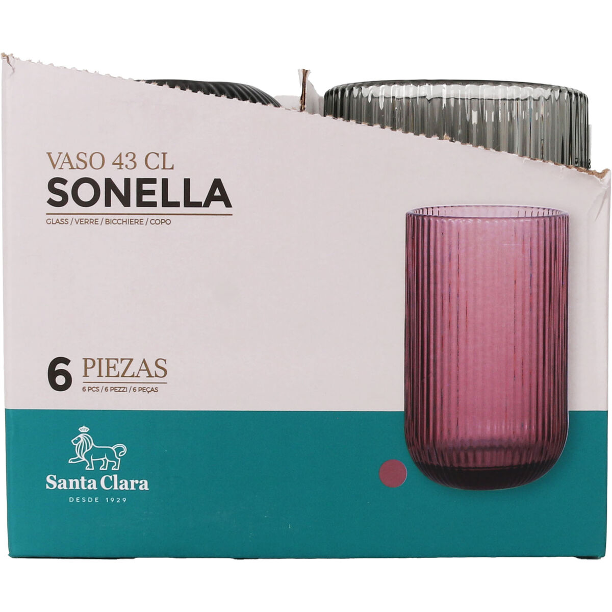 Glas för vatten Santa Clara Sonella Grön 430 ml (36 antal) - 3