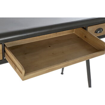 Skrivbord DKD Home Decor Naturell Ljusgrå Metall Gran Granträ 118 x 52 x 84 cm