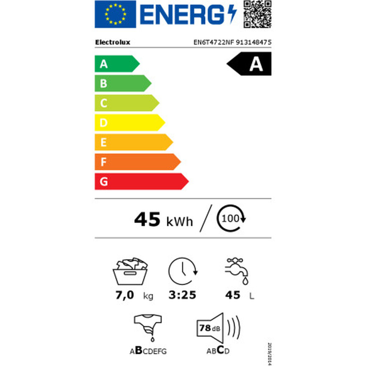 Tvättmaskin Electrolux EN6T4722NF 40 cm 1200 rpm 7 kg - 2