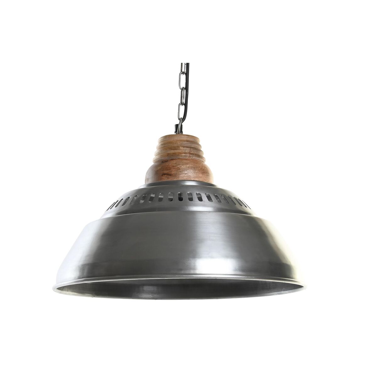 Taklampa DKD Home Decor Silvrig Brun Järn Mangoträ 50 W (43 x 43 x 31 cm) - 4
