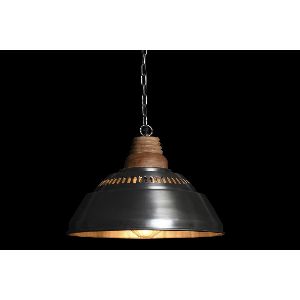 Taklampa DKD Home Decor Silvrig Brun Järn Mangoträ 50 W (43 x 43 x 31 cm) - 2