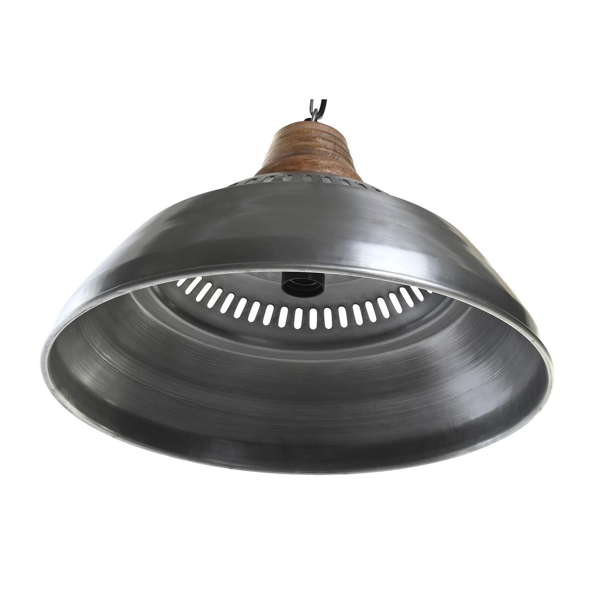 Taklampa DKD Home Decor Silvrig Brun Järn Mangoträ 50 W (43 x 43 x 31 cm) - 3