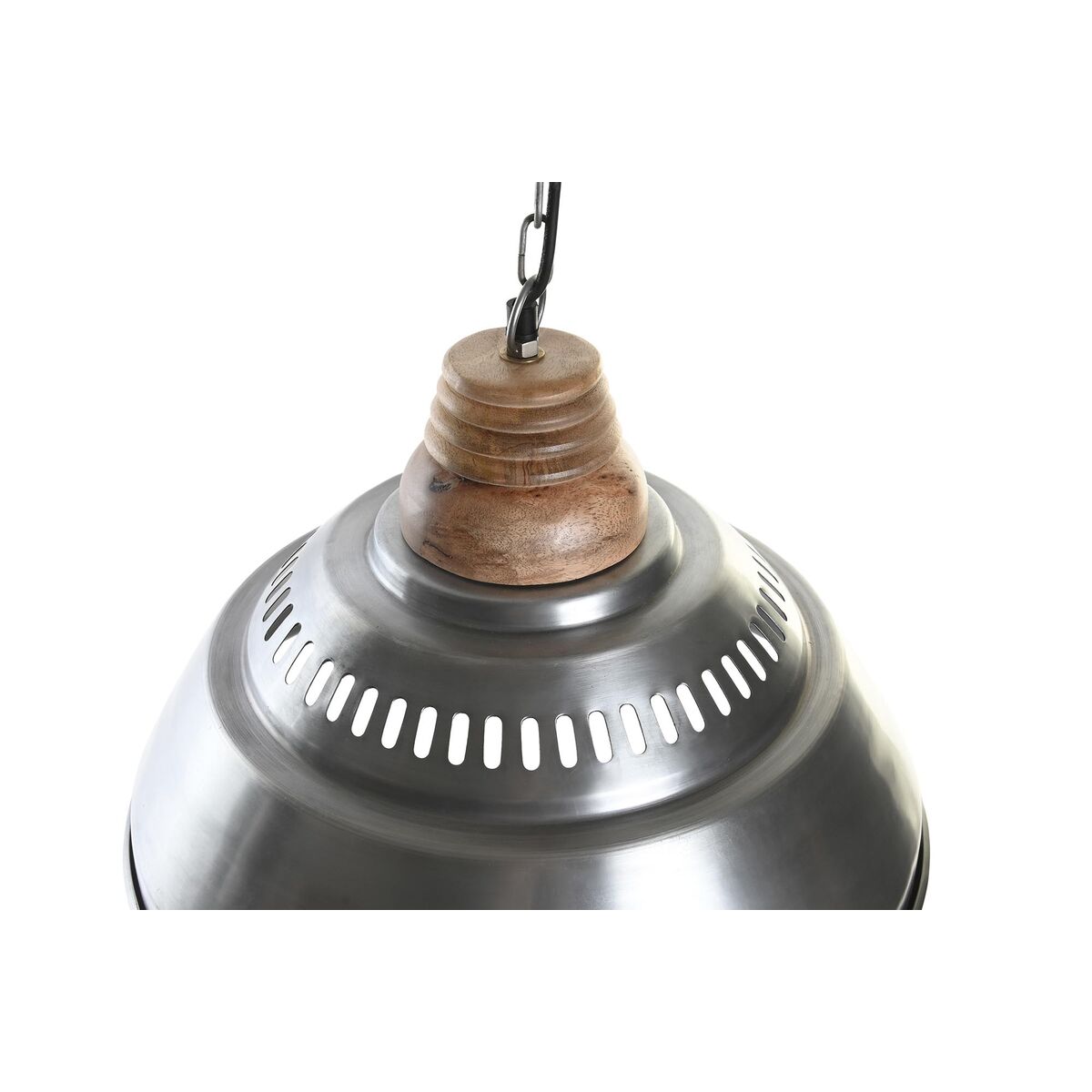 Taklampa DKD Home Decor Silvrig Brun Järn Mangoträ 50 W (43 x 43 x 31 cm) - 7