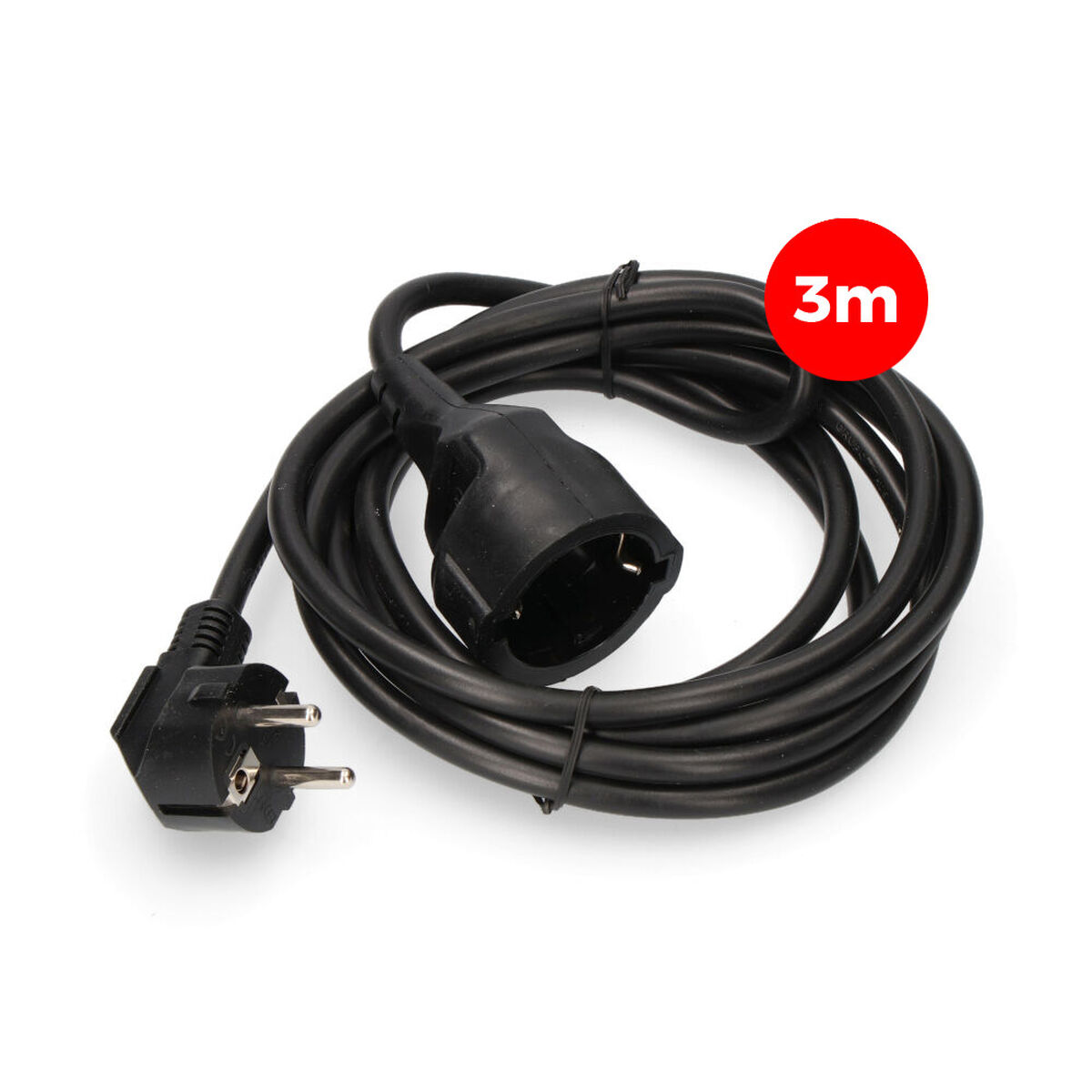Förlängningssladd EDM 23212 Svart 3 m - 2