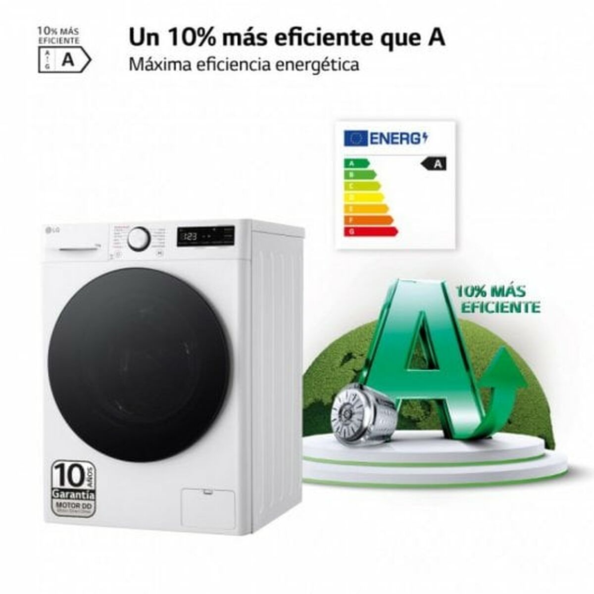 Tvättmaskin LG Serie 600 F4WR6011AGW 1400 rpm - 3