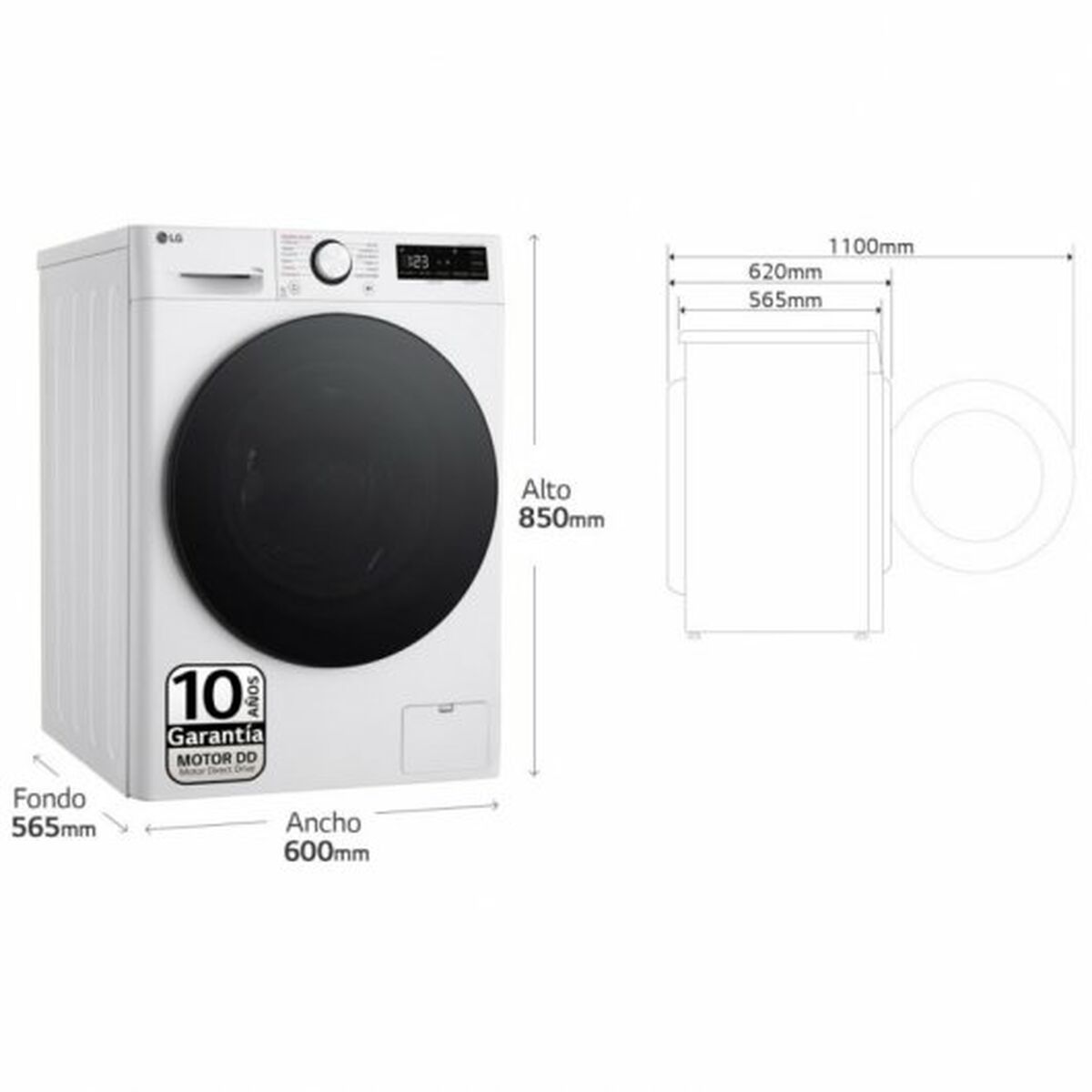 Tvättmaskin LG Serie 600 F4WR6011AGW 1400 rpm - 4