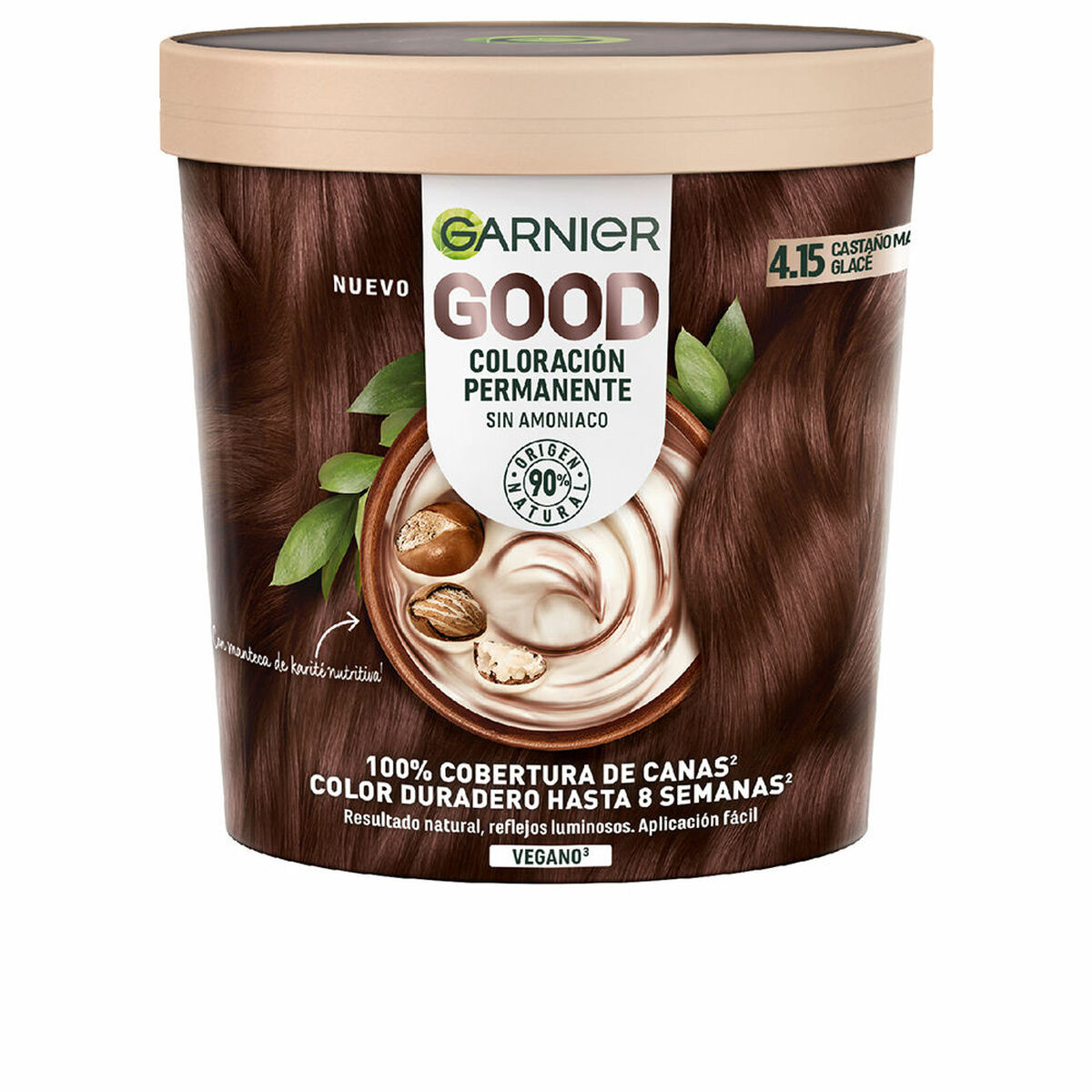 Permanent färg Garnier Good Glacé Kastanjebrun Nº 4.15 Nº 4.15 Castano Glace 217 ml (1 antal)