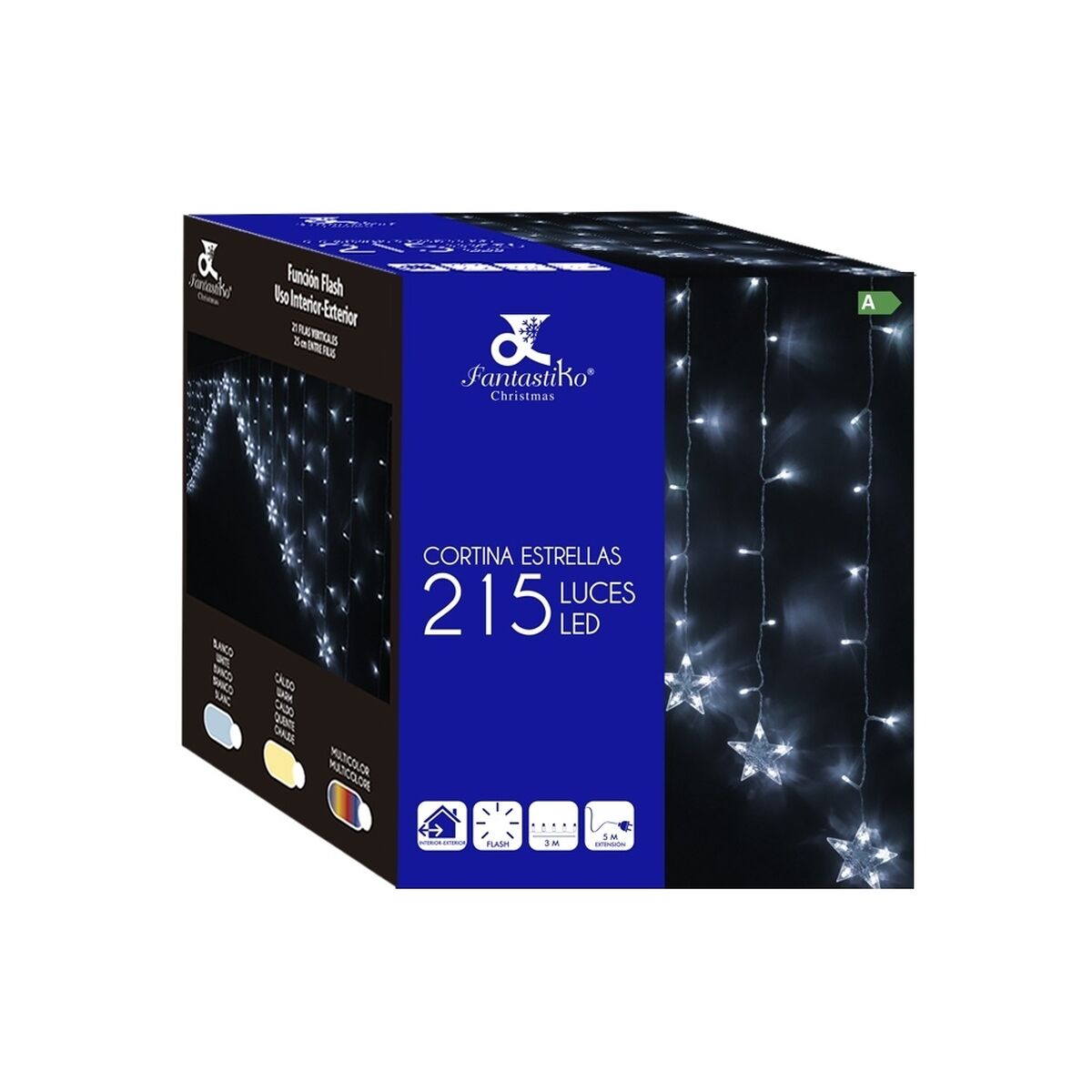Gardinbelysning med LED Stjärnor Vit 8 m 16 X 15 X 19 CM - 2