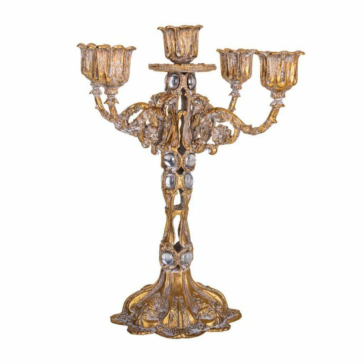 Kandelaber Alexandra House Living Gyllene Järn 17 x 25 x 17 cm - 2