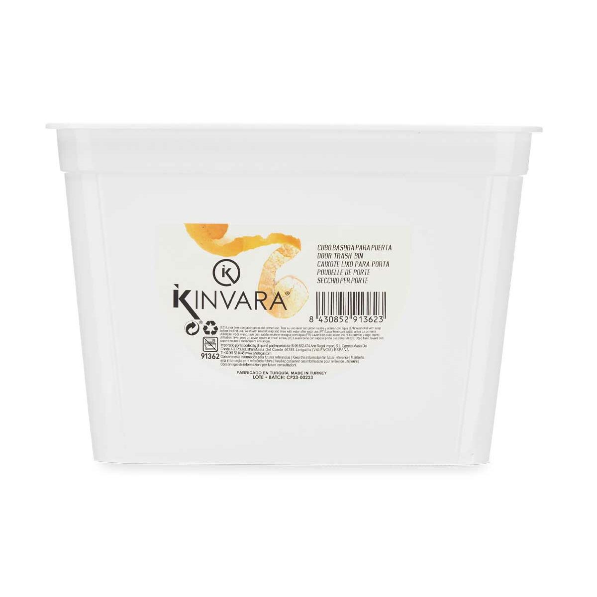 Hållare Soppåsar Kinvara Vit Plast 4 L (12 antal) - 5