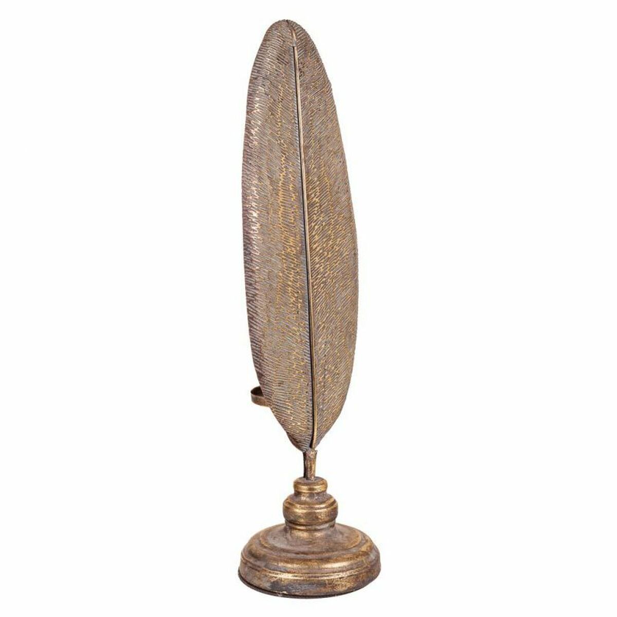 Ljusstake Alexandra House Living Gyllene Järn 16 x 60 x 17 cm Fjädrar - 3