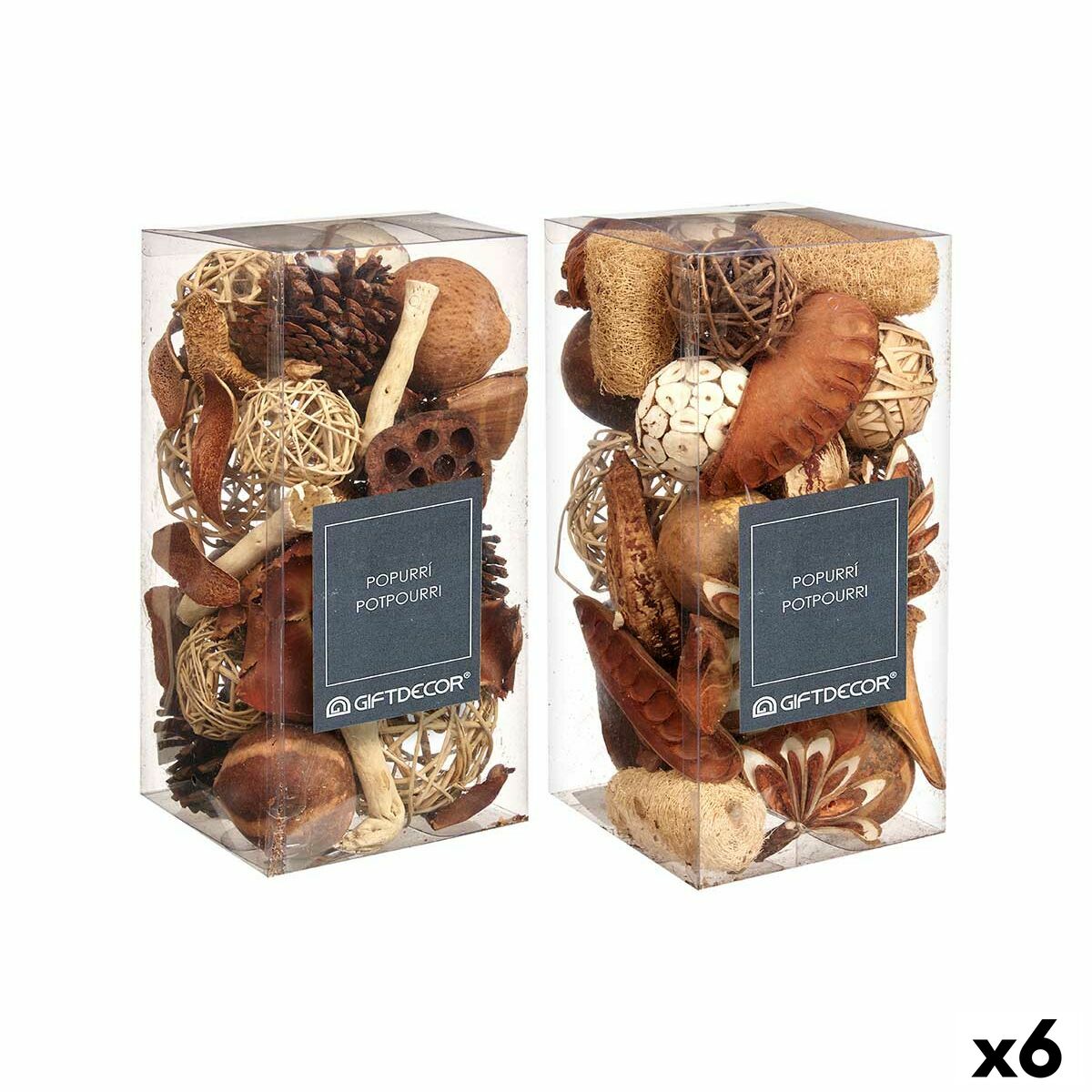 Dekorativt potpurri Gift Decor Vit Brun Röd 14 x 30,5 x 14 cm (6 antal)