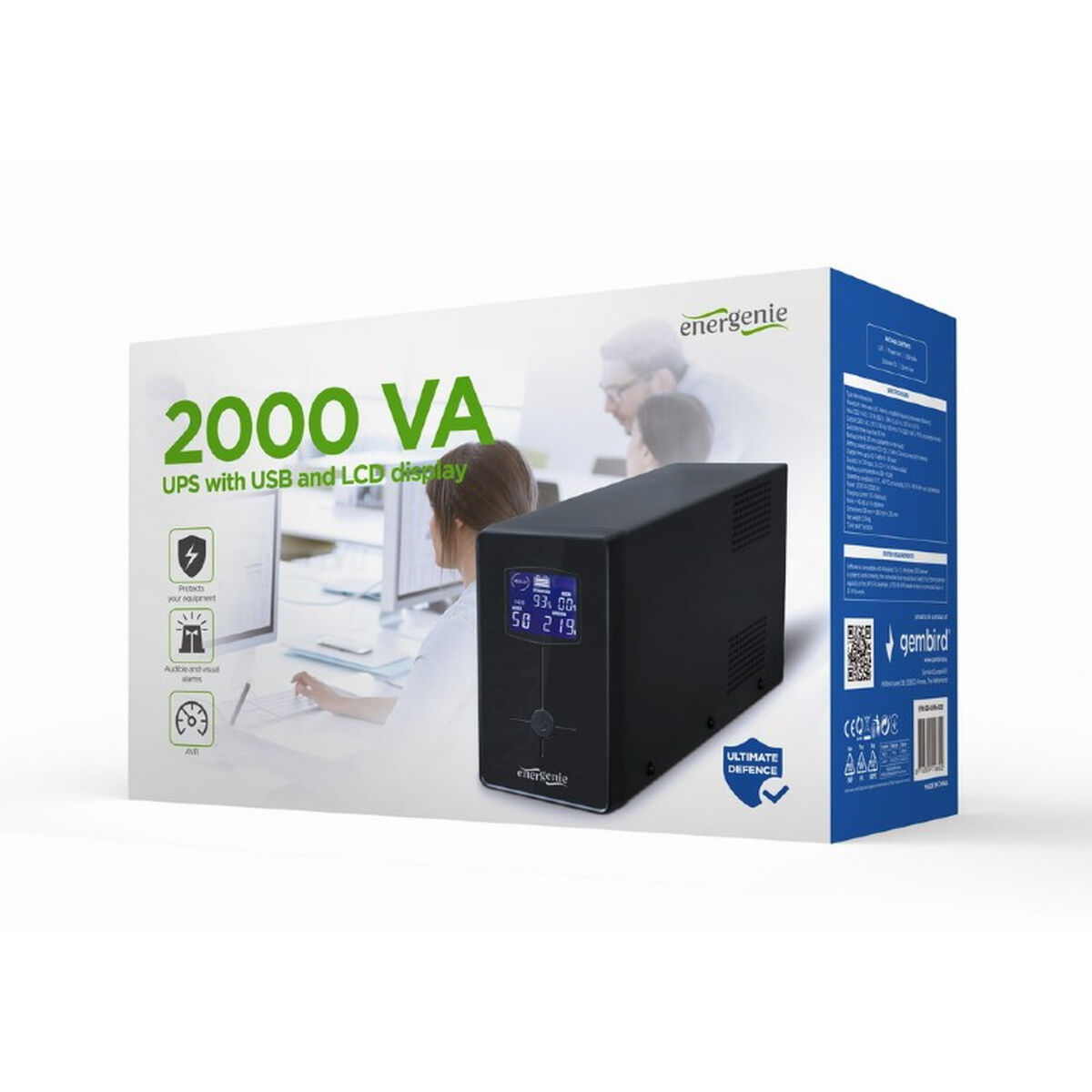 System för Avbrottsfri Strömförsörjning Interaktiv (UPS) GEMBIRD EG-UPS-035 1200 W 2000 VA - 2