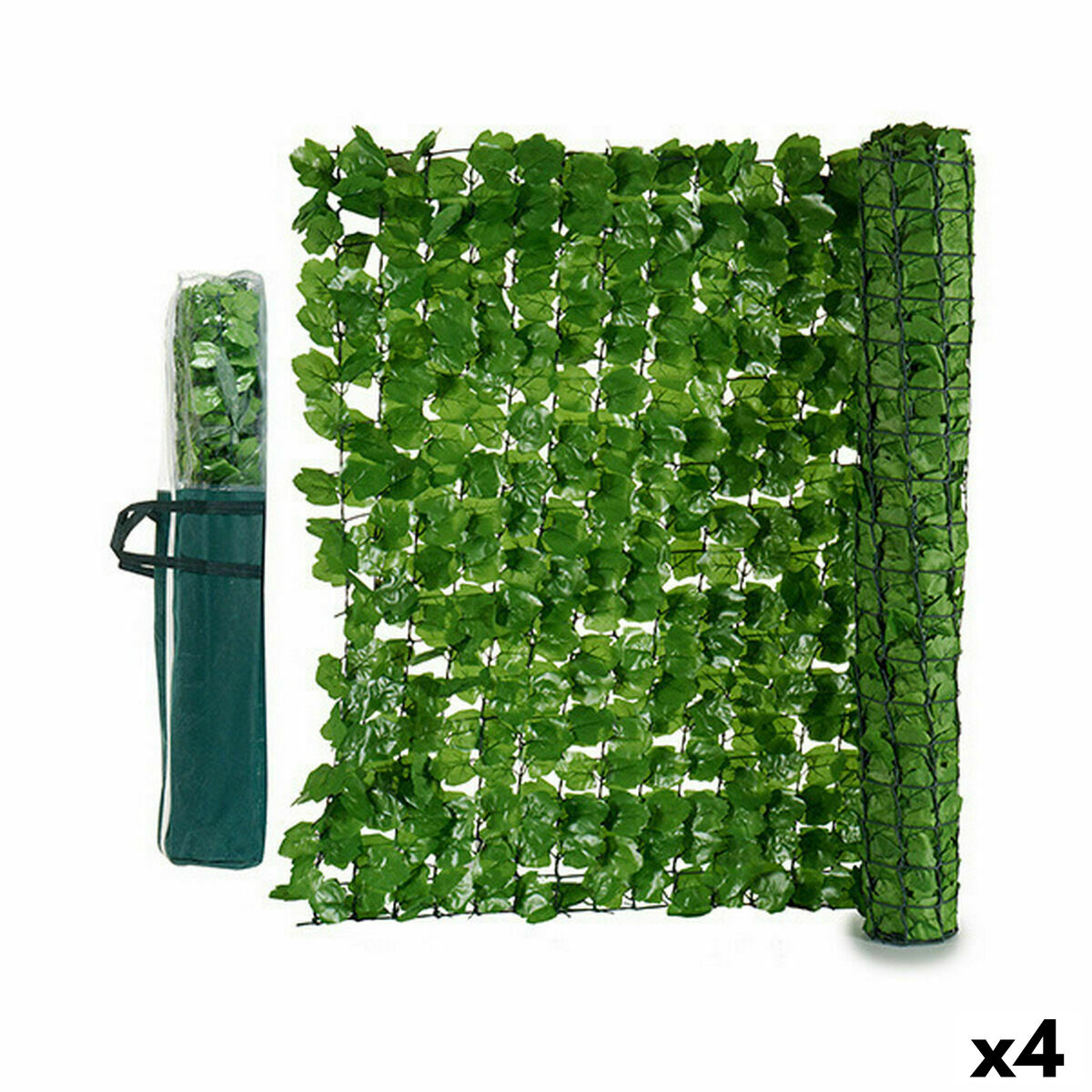 Trädgårdsstaket Blad 1 x 3 m Ljusgrön Plast (4 antal) - 3