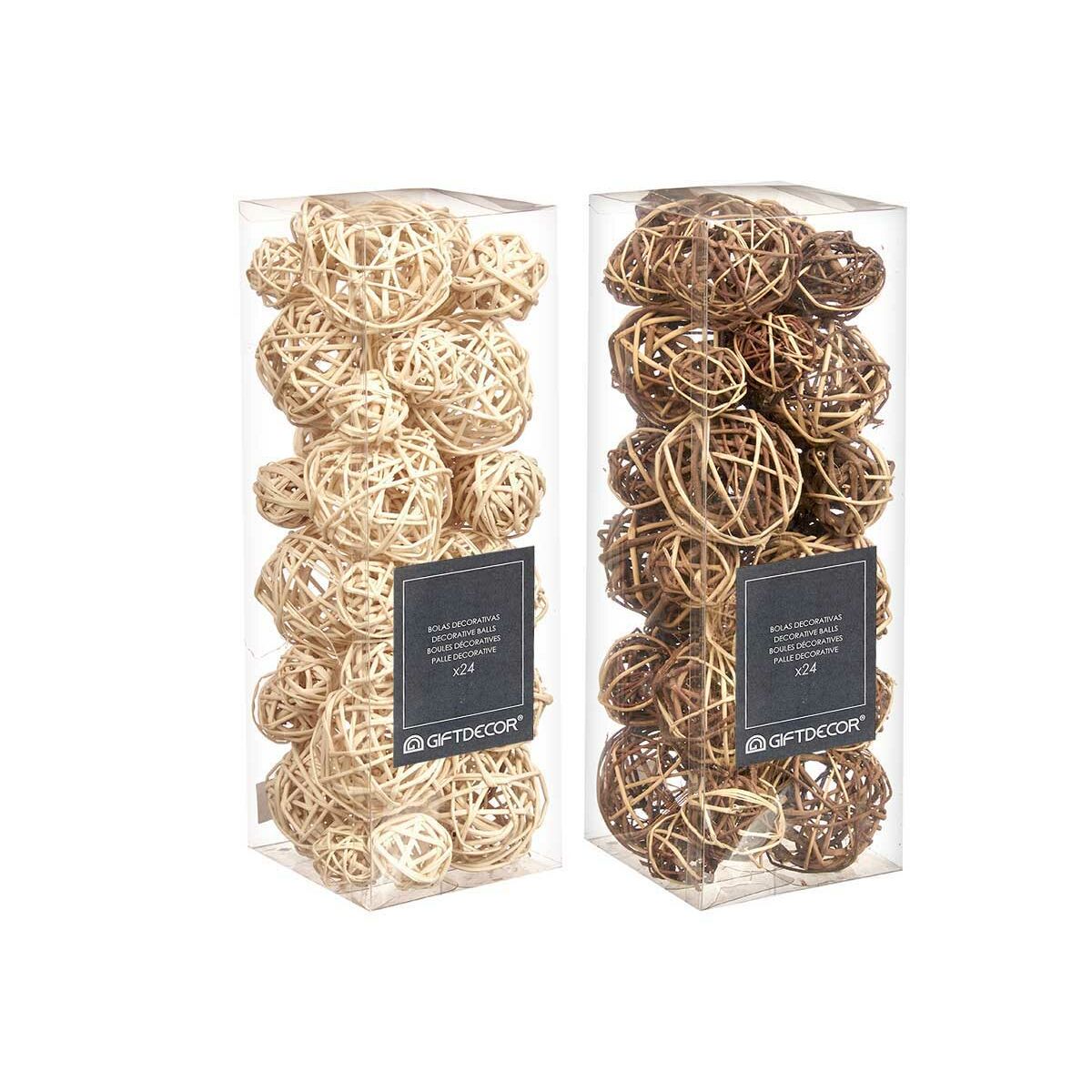 Dekorativa bollar Gift Decor Vit Brun 10 x 30 x 10 cm (12 antal) - 4