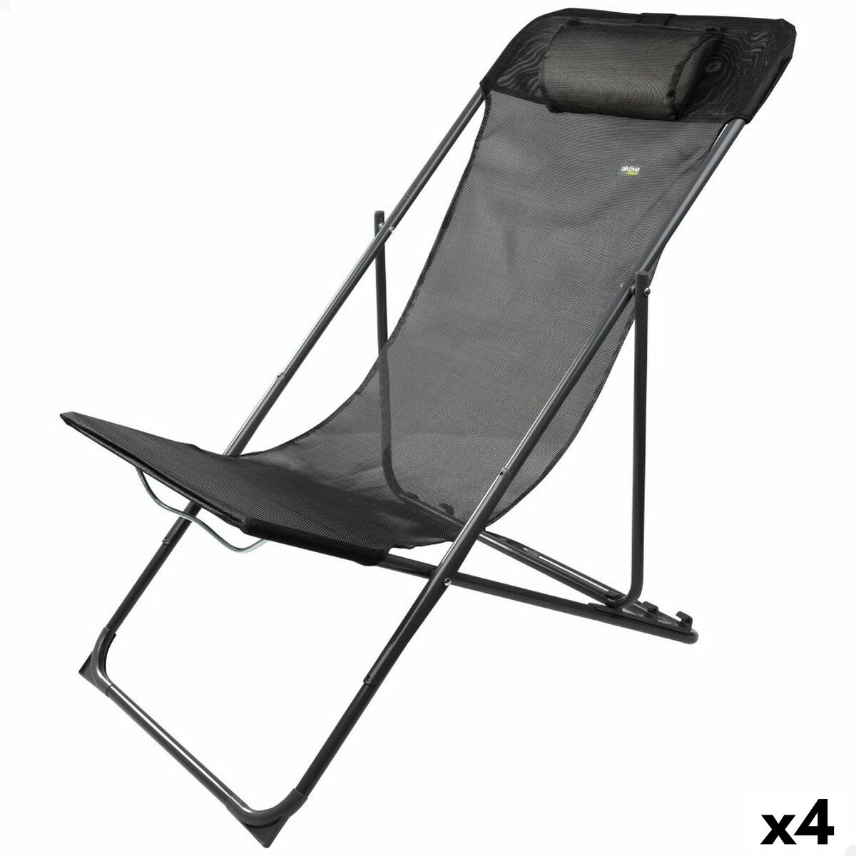 Lutbar vilstol Aktive Svart 53 x 87 x 78 cm (4 antal)