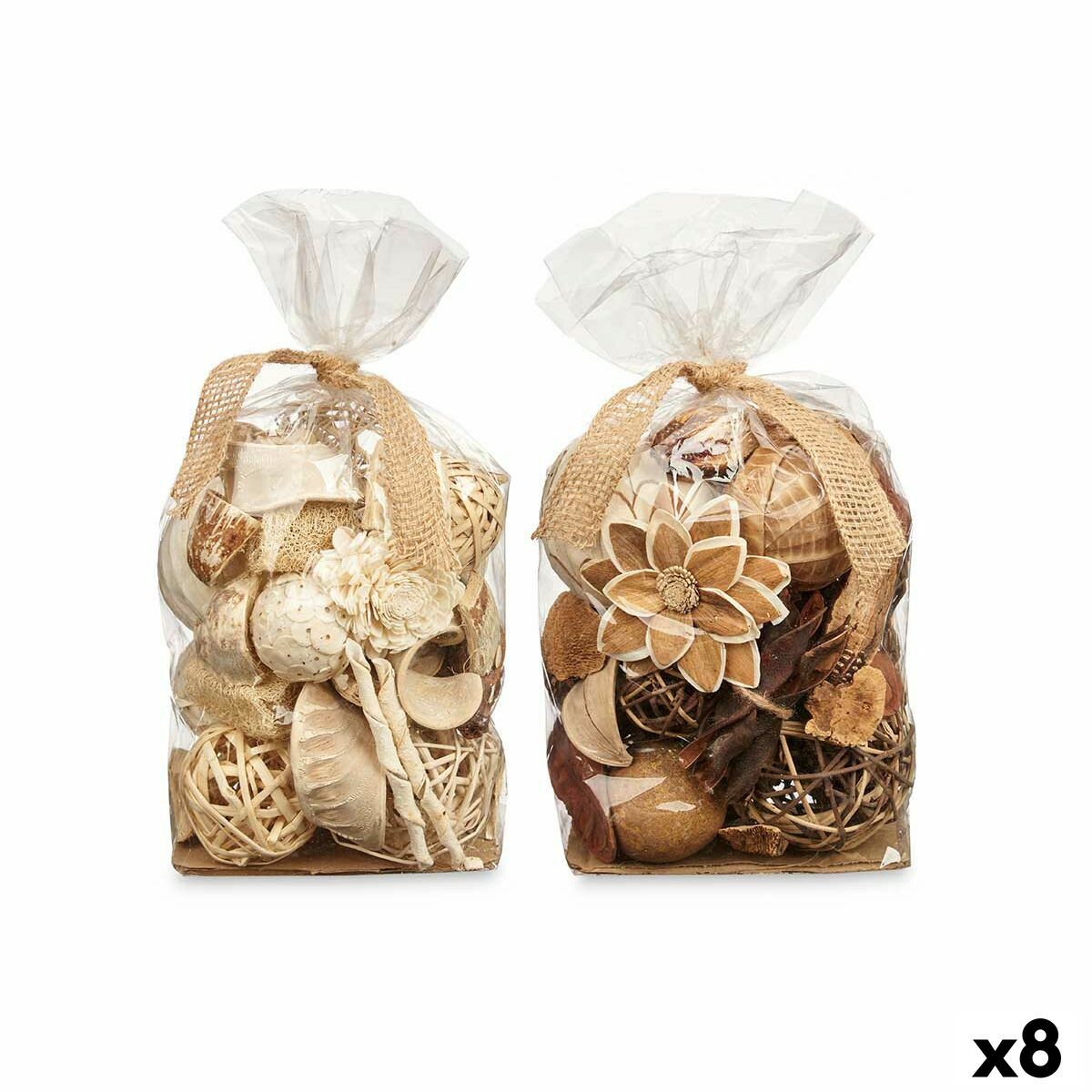 Dekorativt potpurri Gift Decor Vit Brun 19 x 40 x 14 cm (8 antal)