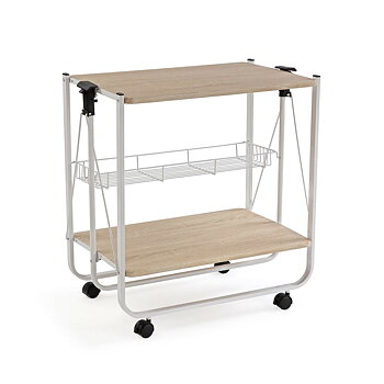 Köksvagn Versa Vit PVC Metall Trä MDF 40 x 70 x 68 cm