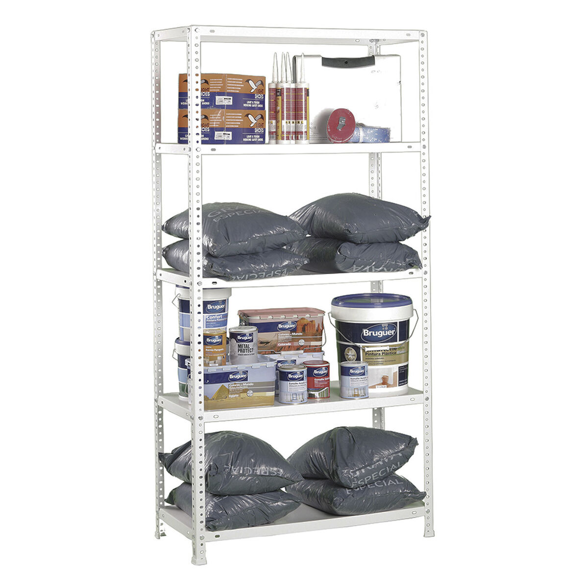 Bokhylla Simon Rack Comfort Plus 5/400 Vit 200 x 100 x 40 cm Metall 5 Hyllor 100 kg - 2