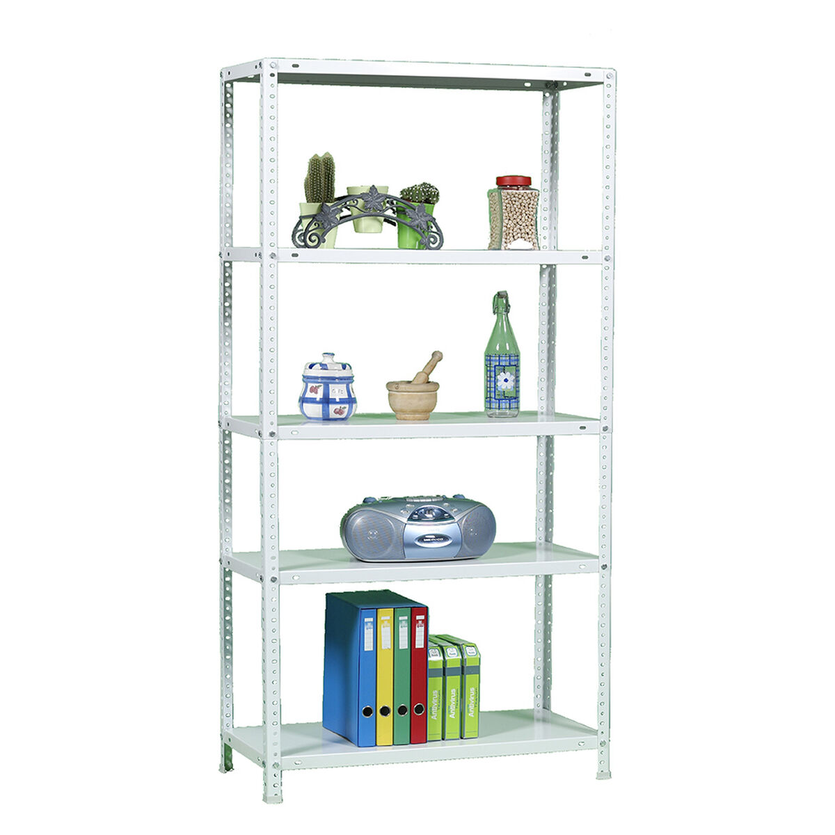 Bokhylla Simon Rack Comfort Plus 5/400 Vit 200 x 100 x 40 cm Metall 5 Hyllor 100 kg - 3