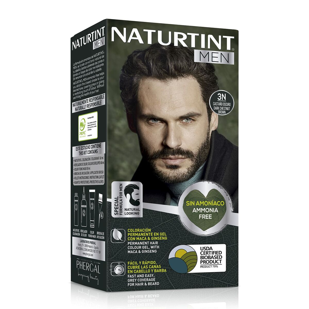 Permanent färg Naturtint NATURTINT MEN 3 - Mörkbrunt - 2