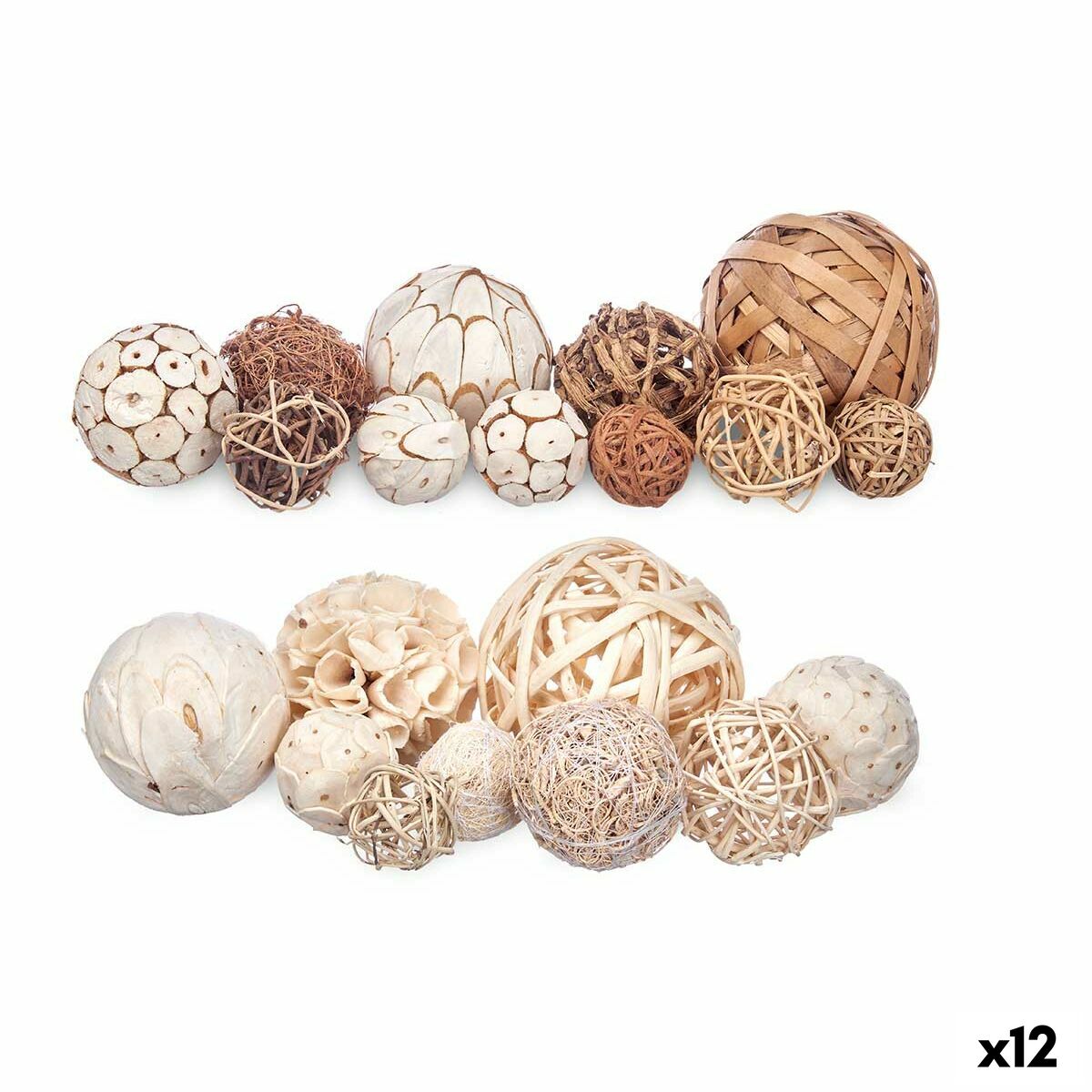 Dekorativa bollar Gift Decor Vit Brun 20 x 30 x 10 cm (12 antal)