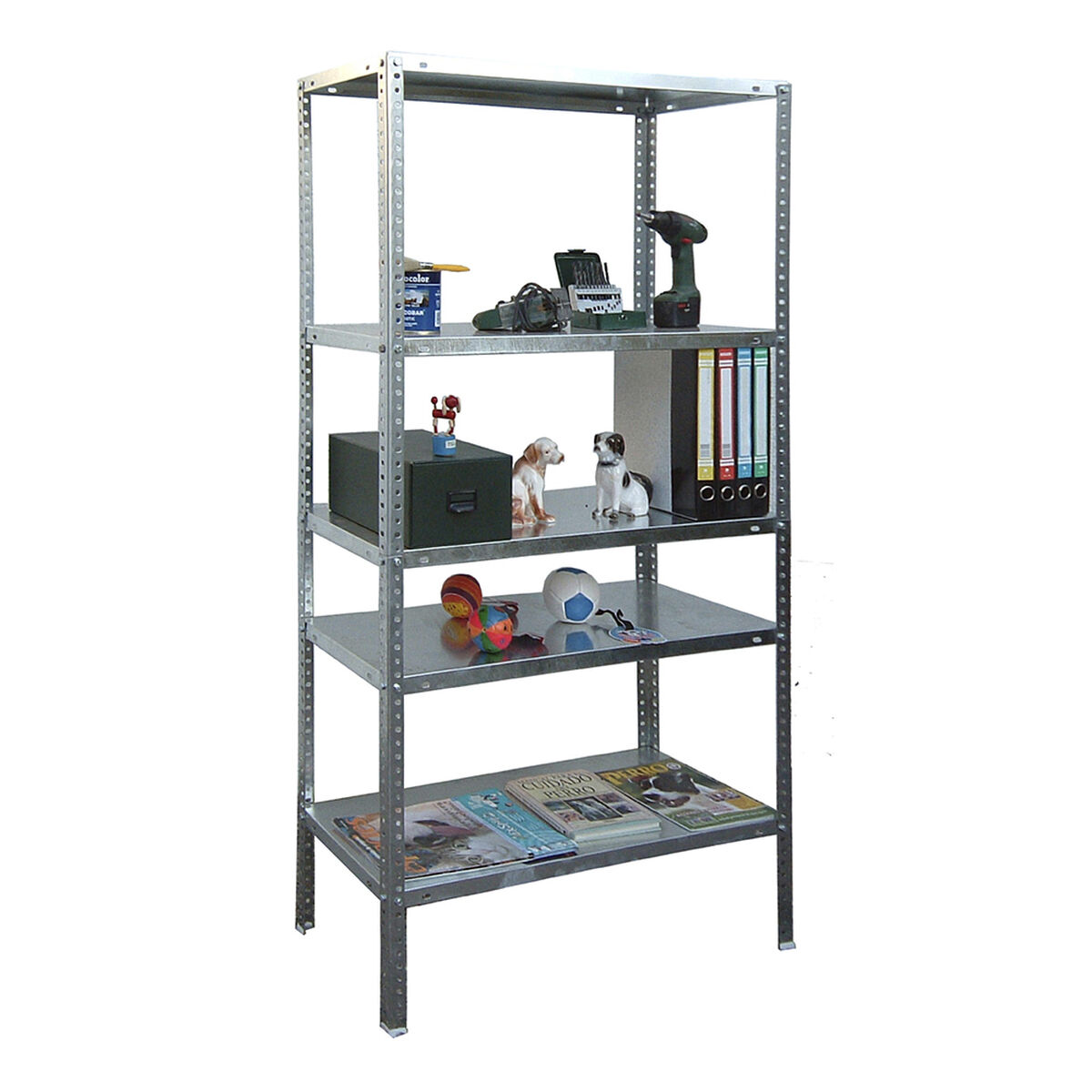 Bokhylla Simon Rack Comfort Plus 5/500 200 x 100 x 50 cm Naturell Metall 5 Hyllor 100 kg - 2