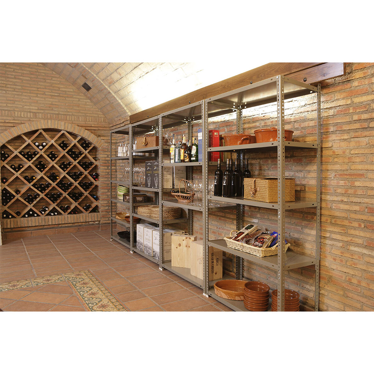 Bokhylla Simon Rack Comfort Plus 5/500 200 x 100 x 50 cm Naturell Metall 5 Hyllor 100 kg - 3