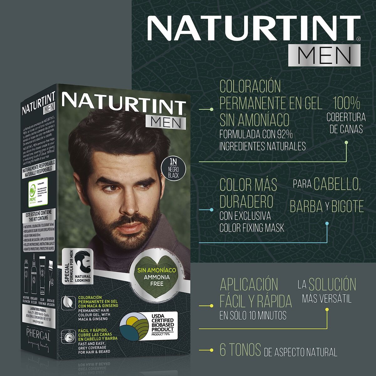 Permanent färg Naturtint NATURTINT MEN Nº 4n-Castano Natural - 3