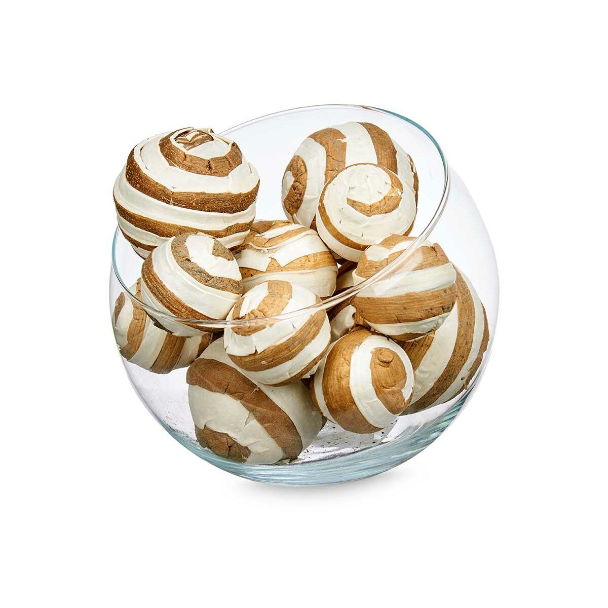 Dekorativa bollar Gift Decor Vit Brun 14 x 31 x 10 cm (12 antal) - 2