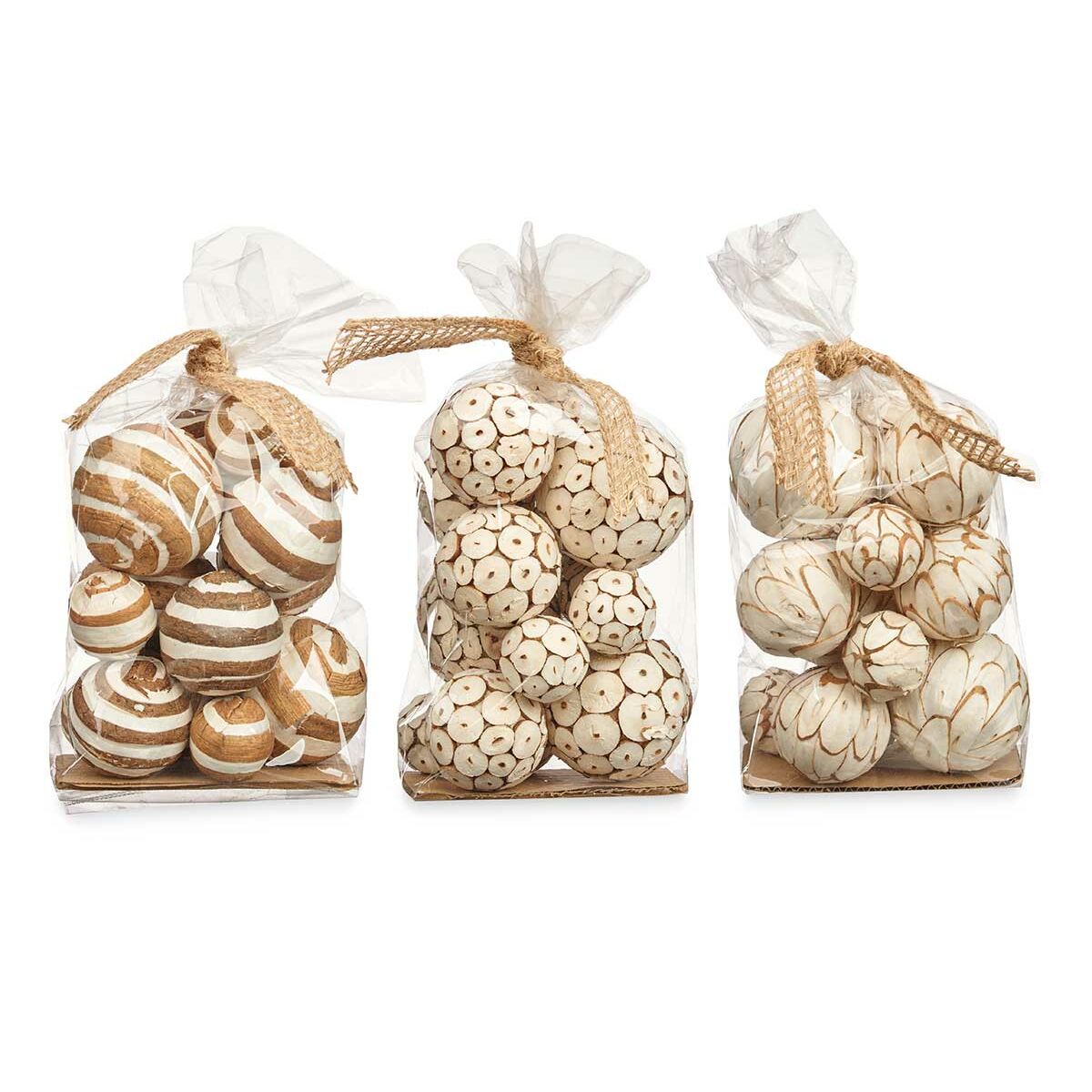 Dekorativa bollar Gift Decor Vit Brun 14 x 31 x 10 cm (12 antal) - 4