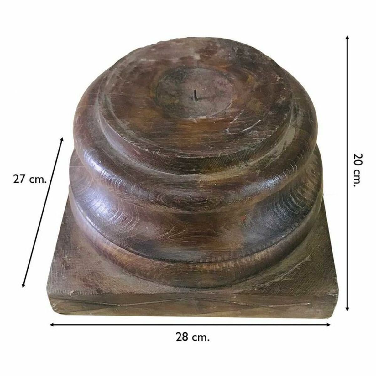 Ljusstake Alexandra House Living Återvunnet Trä 27 x 20 x 28 cm - 5