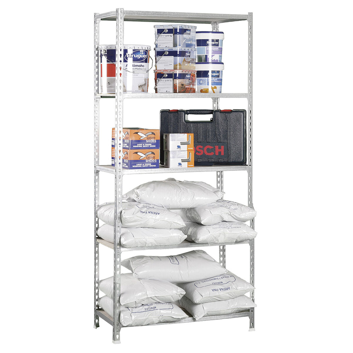 Bokhylla Simon Rack Trä 167,4 X 71 X 31 CM Grå 5 Hyllor - 2