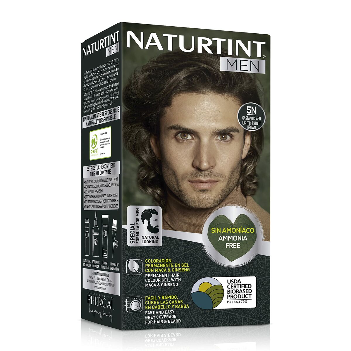 Permanent färg Naturtint NATURTINT MEN 5 - Ljusbrun - 2