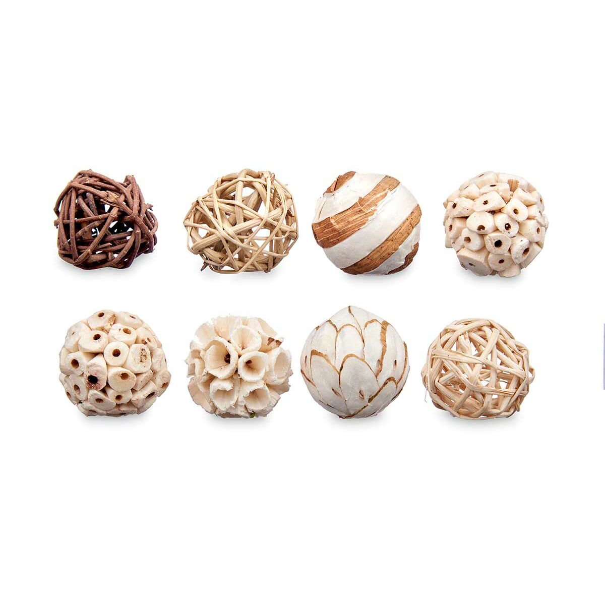 Dekorativa bollar Gift Decor Vit Brun 8 x 22 x 8 cm 9 x 25 x 8 cm (12 antal) - 3