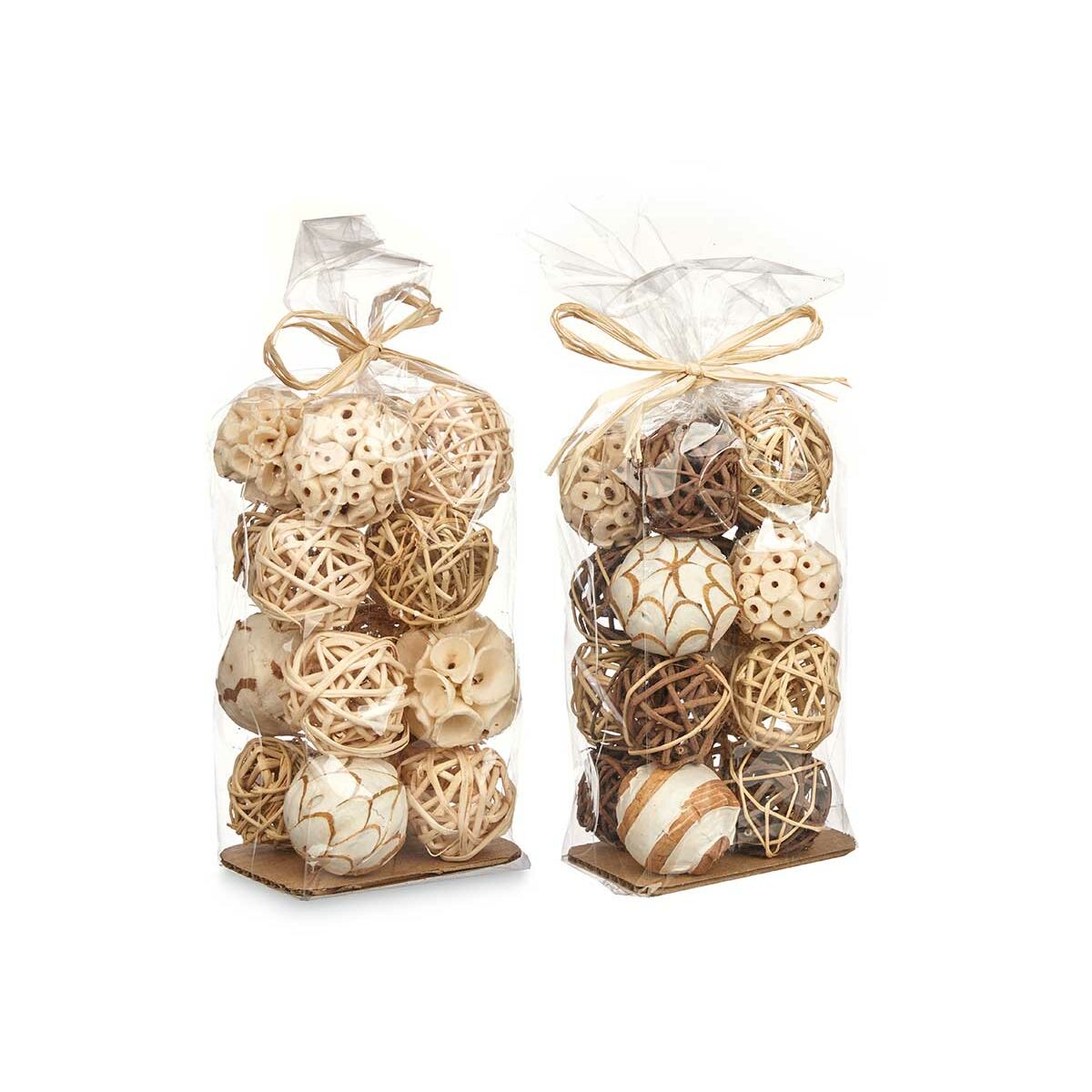 Dekorativa bollar Gift Decor Vit Brun 8 x 22 x 8 cm 9 x 25 x 8 cm (12 antal) - 4