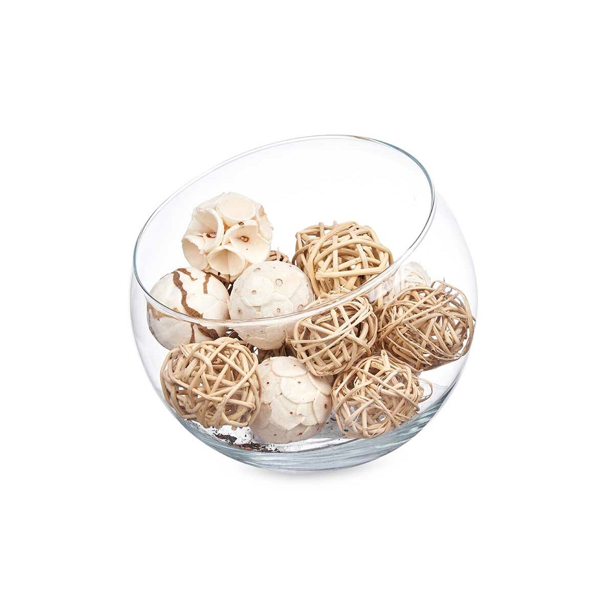 Set of Decorative Balls Vit Brun (12 antal) - 2