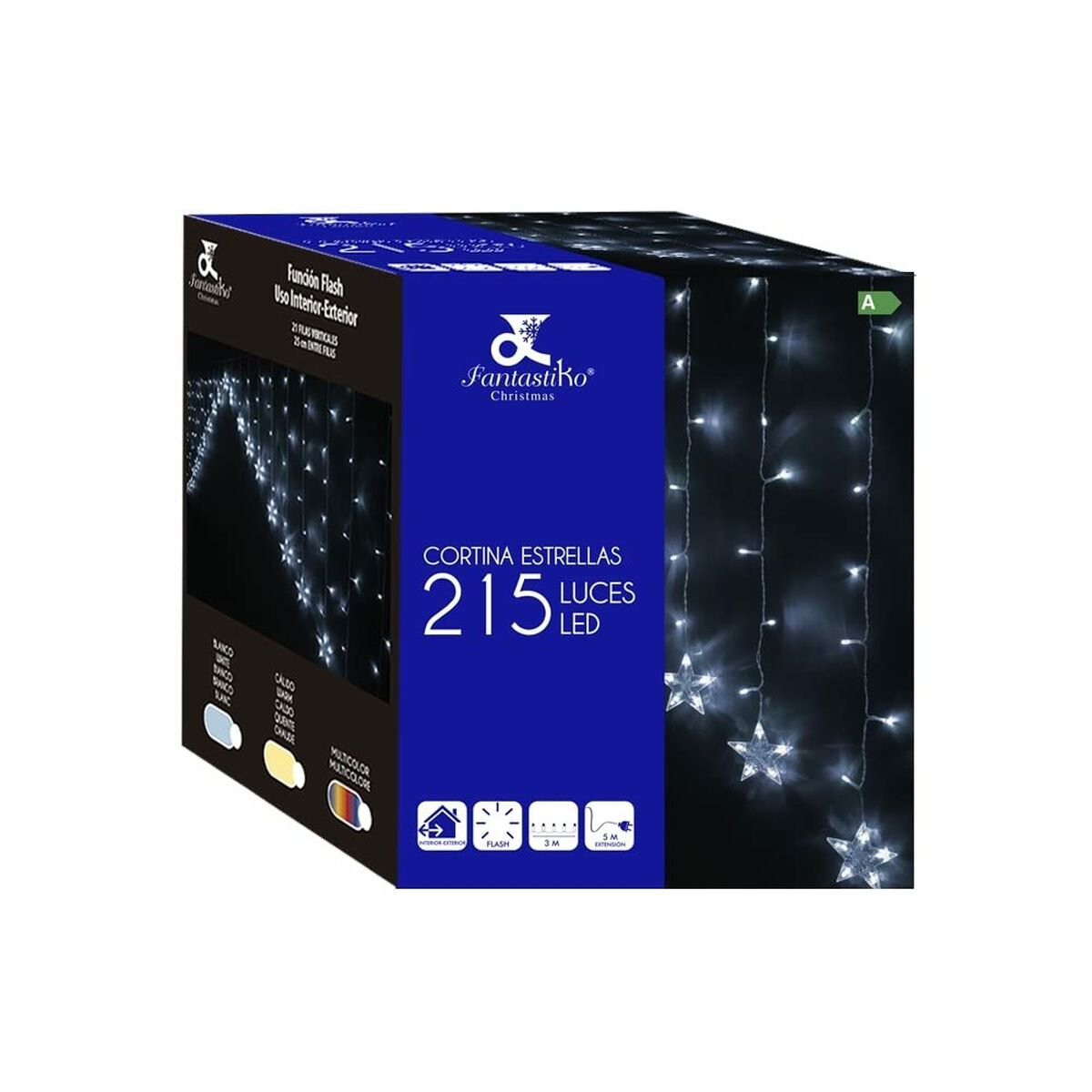 Gardinbelysning med LED Stjärnor Multicolour 8 m 16 X 15 X 19 CM - 2