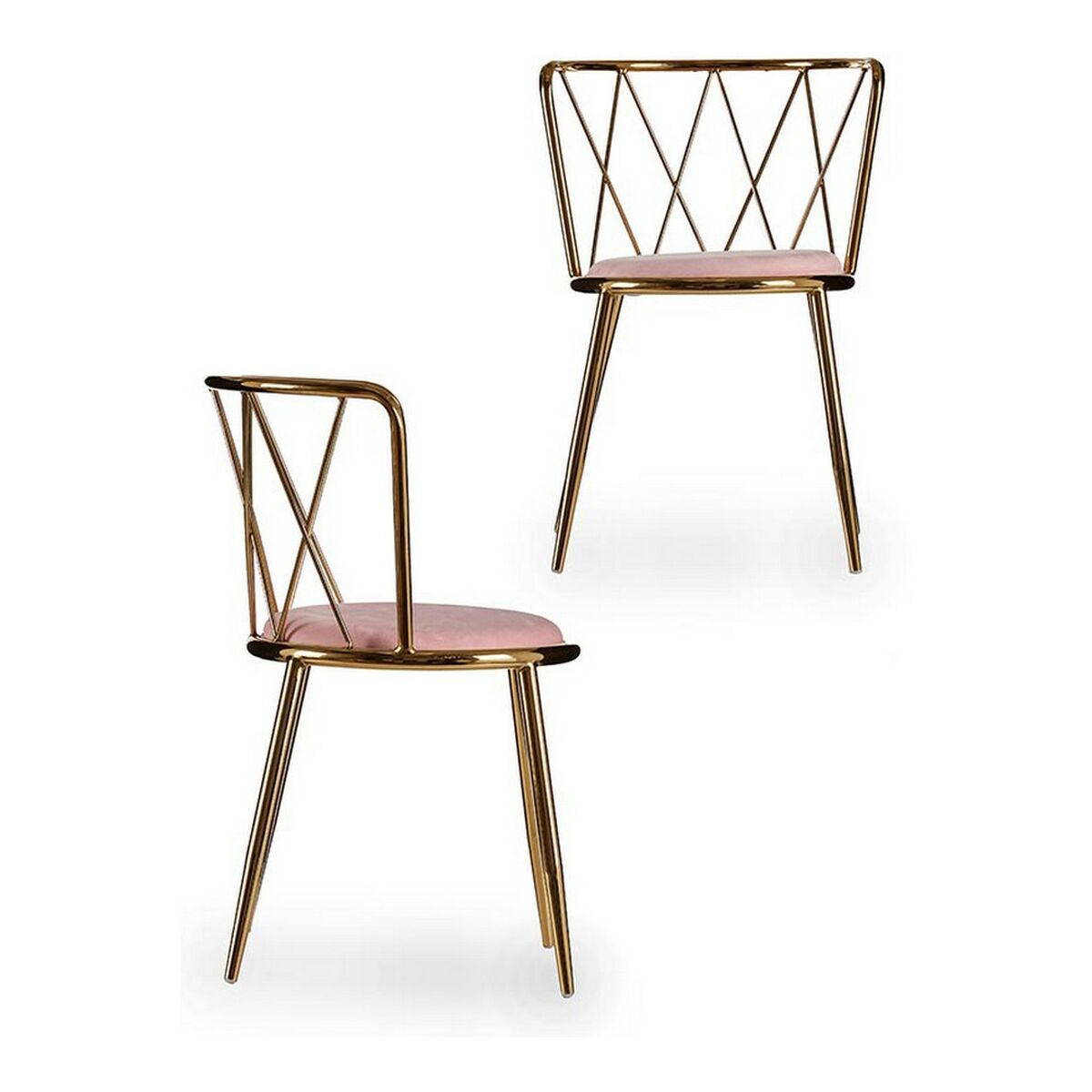 Stol Gyllene Rosa Romb 50,5 x 73 x 51 cm - 6