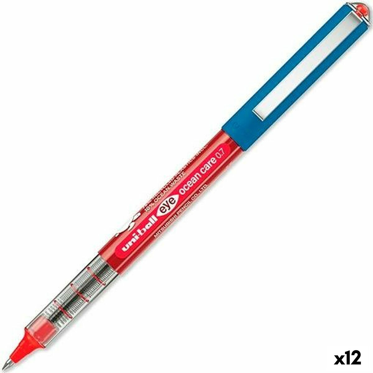 Penna för flytande bläck Uni-Ball ROLLERBALL EYE OCEAN CARE 0,7 mm Röd (12 antal)