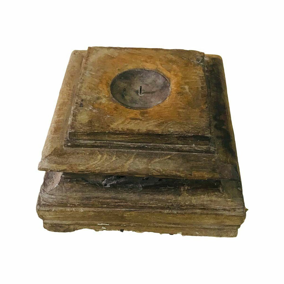 Ljusstake Alexandra House Living Återvunnet Trä 25 x 14 x 25 cm