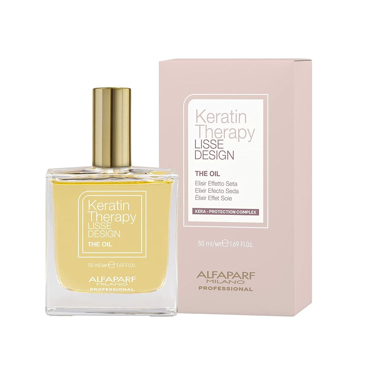 Hårolja Alfaparf Milano Lisse Design Keratin Therapy 50 ml Silkeslen effekt