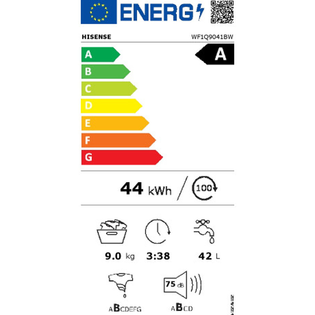 Tvättmaskin Hisense WF1Q9041BW 60 cm 1400 rpm 7 kg - 2