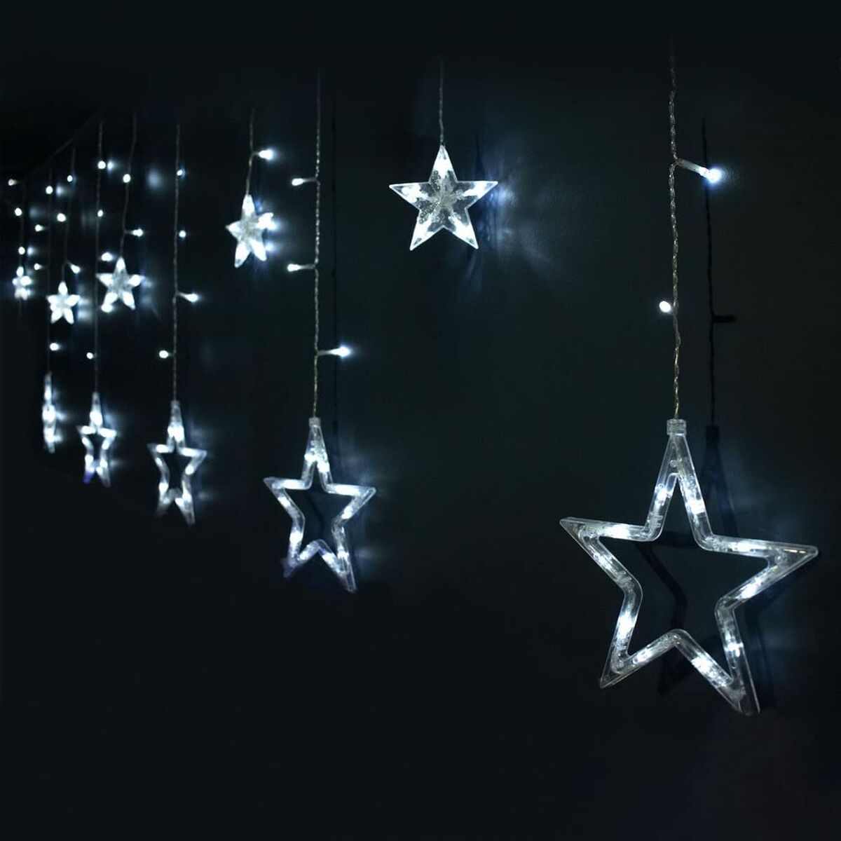 Gardinbelysning med LED Stjärnor Vit 8 m 22 x 20 x 14 cm 22 X 19,5 X 14 CM