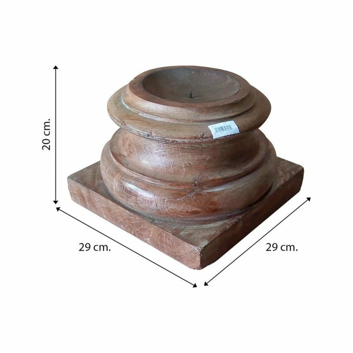 Ljusstake Alexandra House Living Brun Akaciaträ Mangoträ 29 x 20 x 29 cm - 3