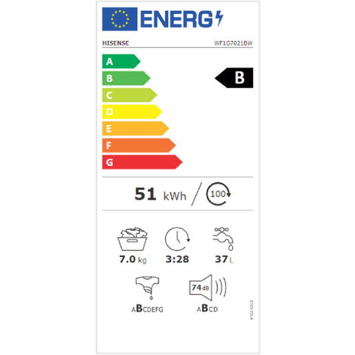 Tvättmaskin Hisense WF1G7021BW 60 cm 1200 rpm 7 kg - 2