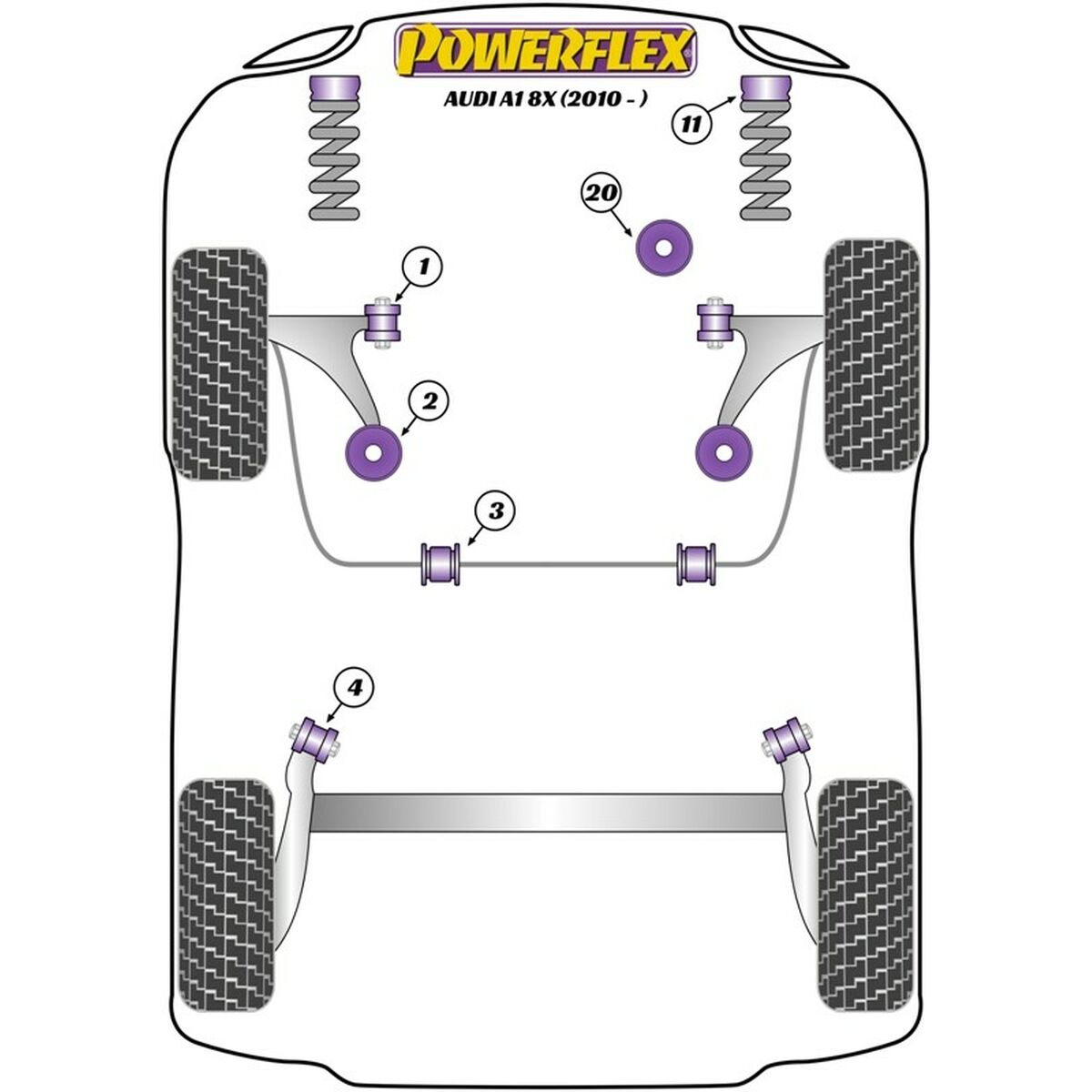 Silentblock Powerflex PFF85-1202 Bakre Chassi - 2